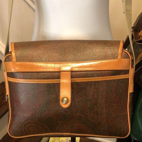 K ETRO Paisley Briefcase Laptop Crossbody Shoulder Bag Front Flap Buckle Closure - Picture 12 of 17